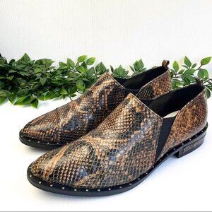 Freda Salvador Brown Sneak Embossed Loafers Flats size 6